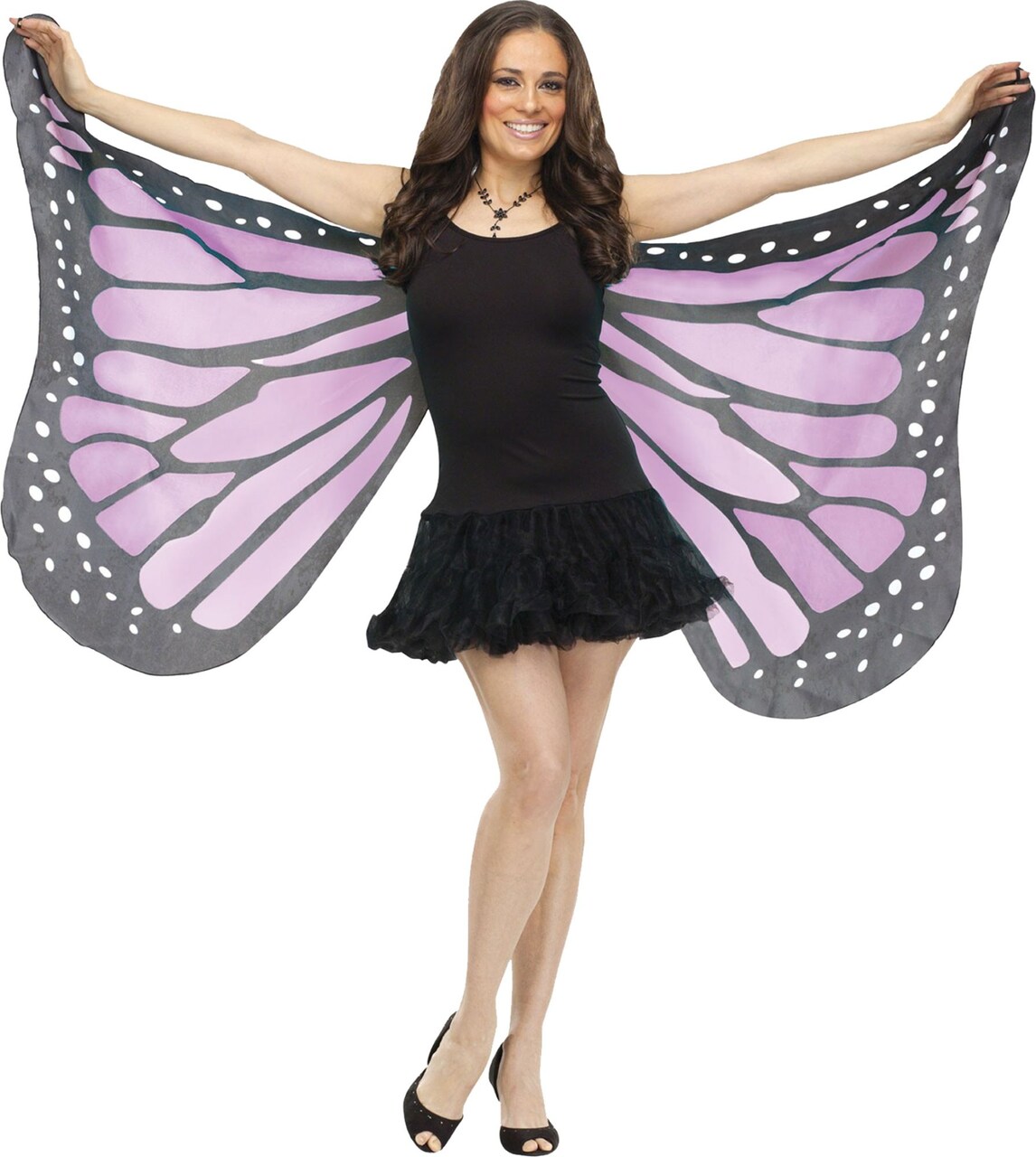 The Costume Center Orchid Purple and Black Butterfly Women Adult Halloween Wings Costume Accessory - One Size